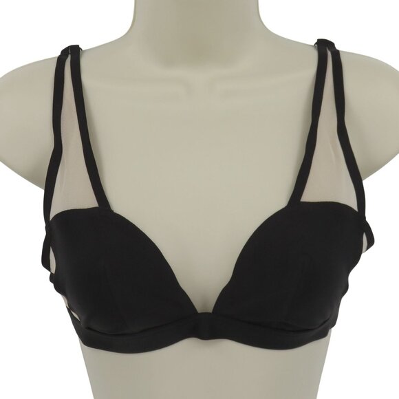 Victorias Secret Women Small Black Mesh Plunge Bralette Nylon Style 24492967 NEW - Picture 1 of 16